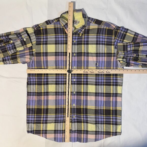 Cinch Jeans Western Purple & Yellow Plaid Long Sleeve Button Up Rodeo Shirt - L - Picture 5 of 6